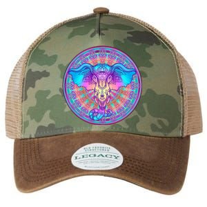 Elephant Mandala Pastel Rainbow Legacy Tie Dye Trucker Hat