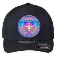 Elephant Mandala Pastel Rainbow Flexfit Unipanel Trucker Cap