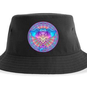 Elephant Mandala Pastel Rainbow Sustainable Bucket Hat