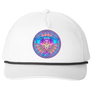 Elephant Mandala Pastel Rainbow Snapback Five-Panel Rope Hat