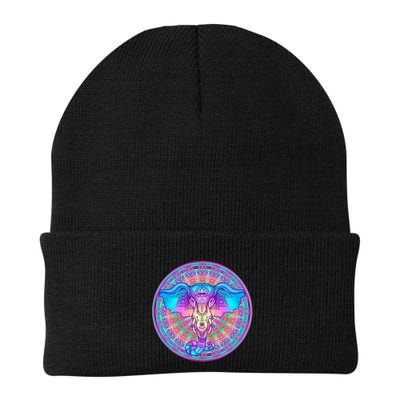 Elephant Mandala Pastel Rainbow Beanie
