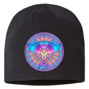 Elephant Mandala Pastel Rainbow Sustainable Beanie