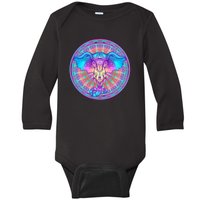 Elephant Mandala Pastel Rainbow Baby Long Sleeve Bodysuit