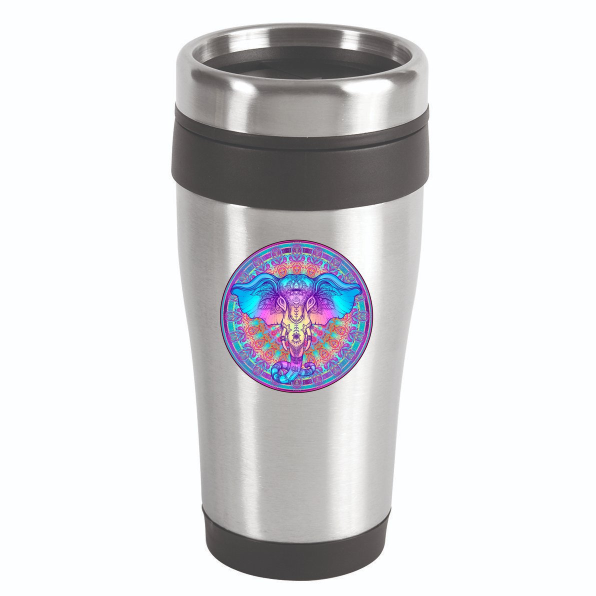 Elephant Mandala Pastel Rainbow 16oz Travel Tumbler