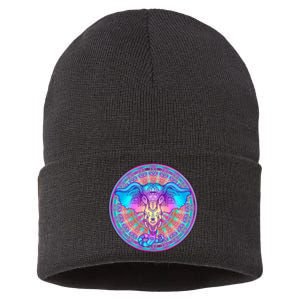 Elephant Mandala Pastel Rainbow Sustainable Knit Beanie