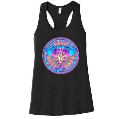 Elephant Mandala Pastel Rainbow Women's Racerback Tank