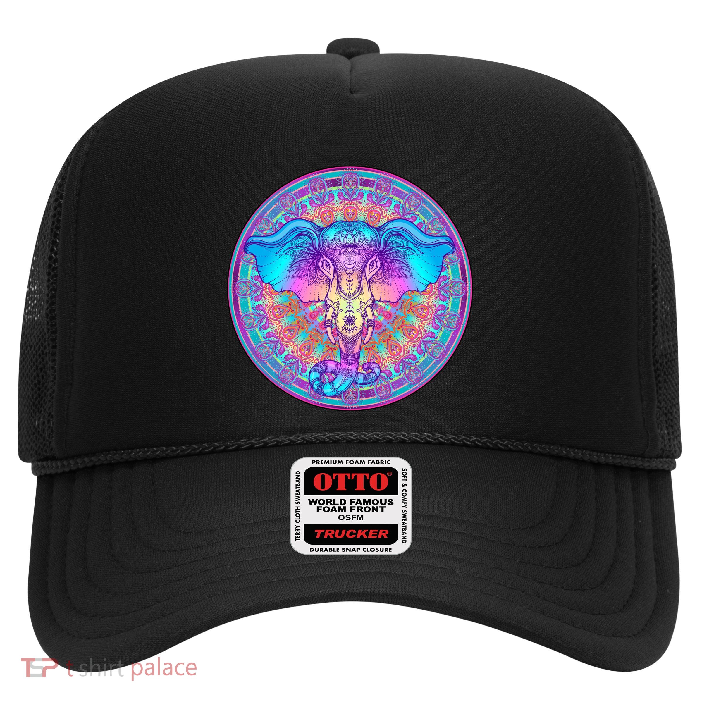 Elephant Mandala Pastel Rainbow Trucker Hat