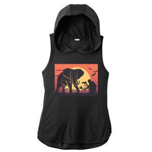 Elephant Photography Ladies PosiCharge Tri-Blend Wicking Draft Hoodie Tank