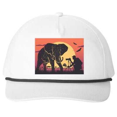 Elephant Photography Snapback Five-Panel Rope Hat