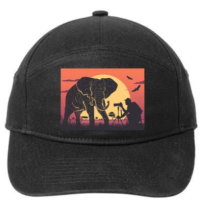 Elephant Photography 7-Panel Snapback Hat