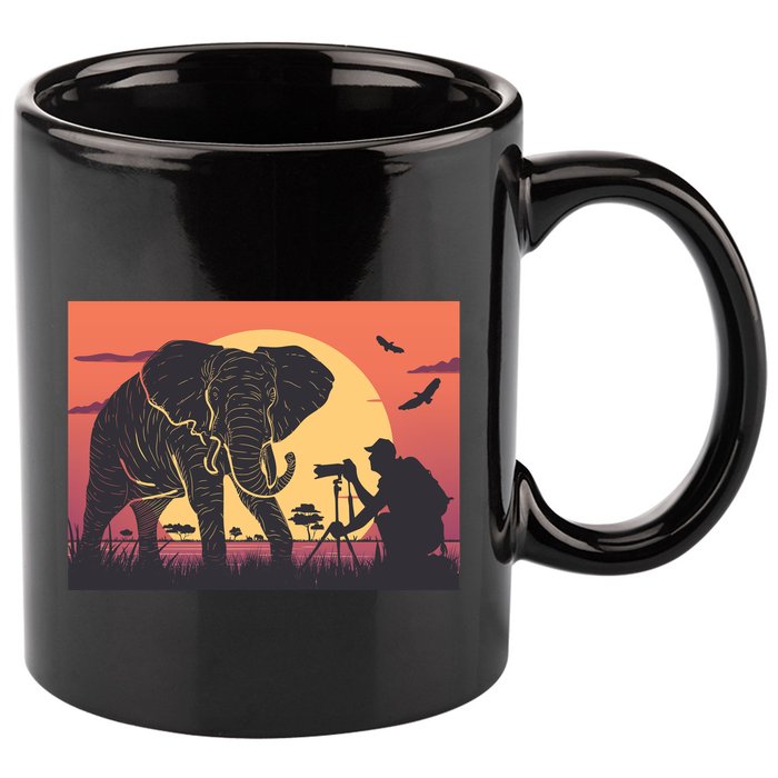 Elephant Photography 11oz C Handle Ceramic Mug
