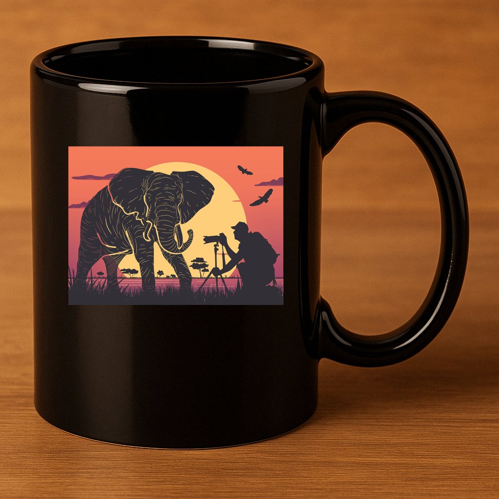 Elephant Photography 11oz C Handle Ceramic Mug