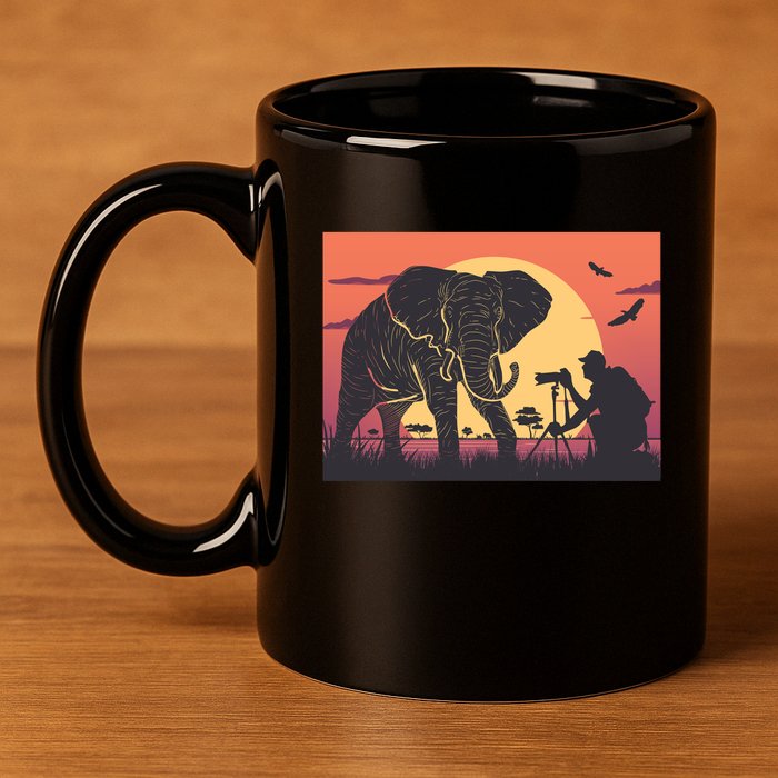 Elephant Photography 11oz C Handle Ceramic Mug