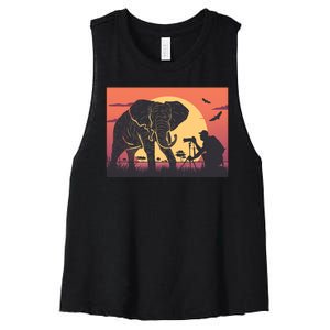 Elephant Photography Women's Racerback Cropped Tank