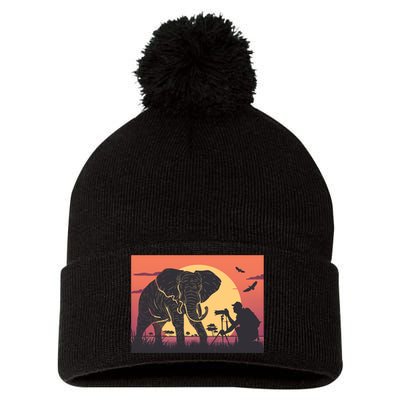 Elephant Photography Pom Pom 12in Knit Beanie