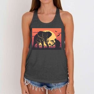 Elephant Photography Women's Knotted Racerback Tank