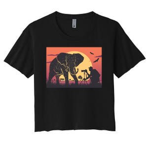 Elephant Photography Women's Crop Top Tee