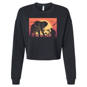 Elephant Photography Cropped Pullover Crew