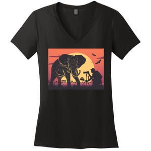 Elephant Photography Women's V-Neck T-Shirt