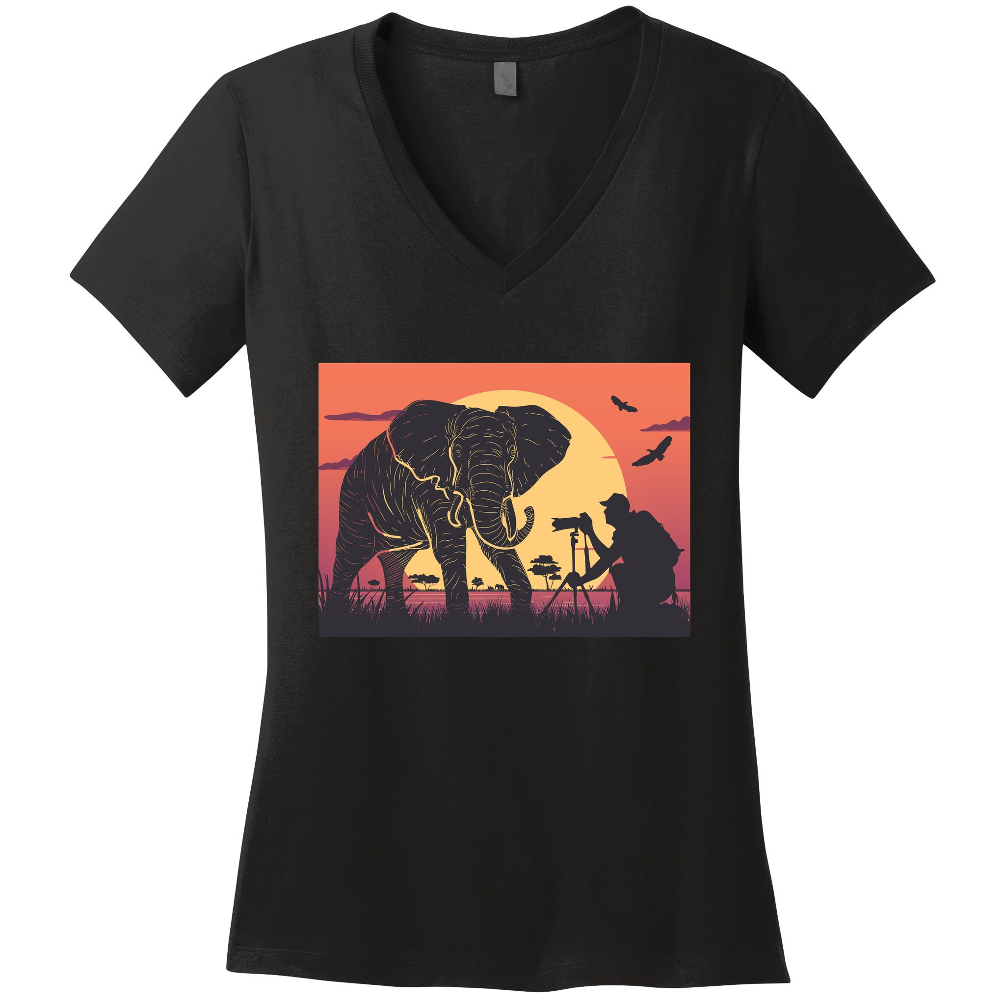 Elephant Photography Women's V-Neck T-Shirt