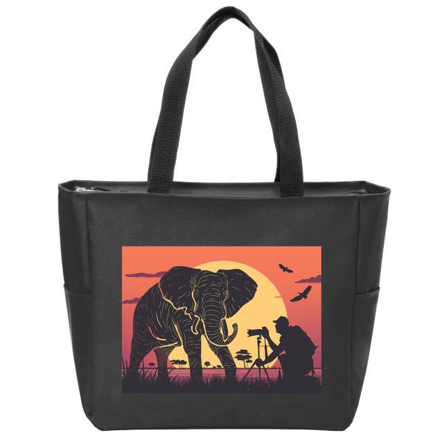 Elephant Photography Zip Tote Bag