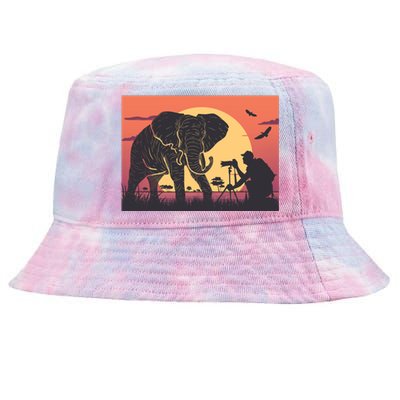 Elephant Photography Tie-Dyed Bucket Hat