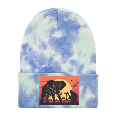 Elephant Photography Tie Dye 12in Knit Beanie