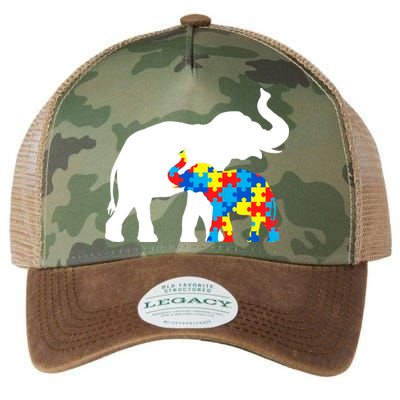 Elephant Puzzle Autism Parents Legacy Tie Dye Trucker Hat