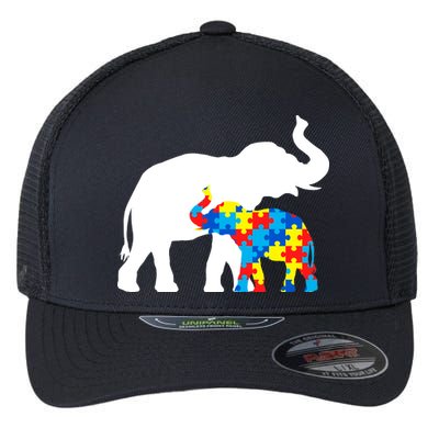 Elephant Puzzle Autism Parents Flexfit Unipanel Trucker Cap