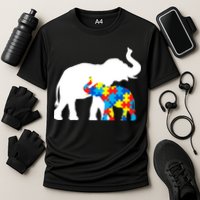 Elephant Puzzle Autism Parents Cooling Performance Crew T-Shirt