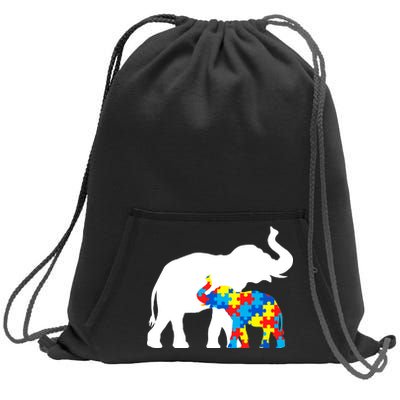 Elephant Puzzle Autism Parents Sweatshirt Cinch Pack Bag