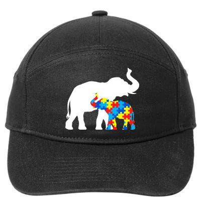 Elephant Puzzle Autism Parents 7-Panel Snapback Hat