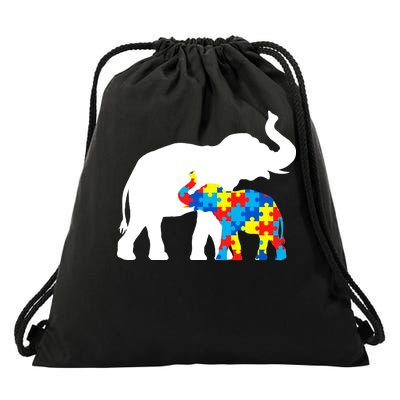 Elephant Puzzle Autism Parents Drawstring Bag