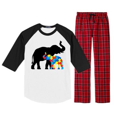 Elephant Puzzle Autism Parents Raglan Sleeve Pajama Set