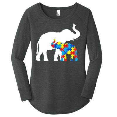 Elephant Puzzle Autism Parents Women's Perfect Tri Tunic Long Sleeve Shirt