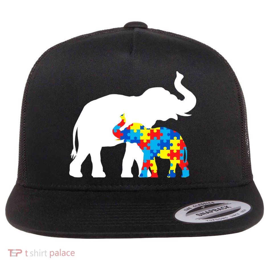 Elephant Puzzle Autism Parents Flatbill Hat