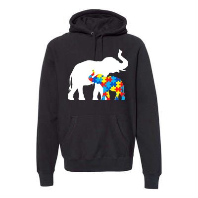 Elephant Puzzle Autism Parents Premium Hoodie