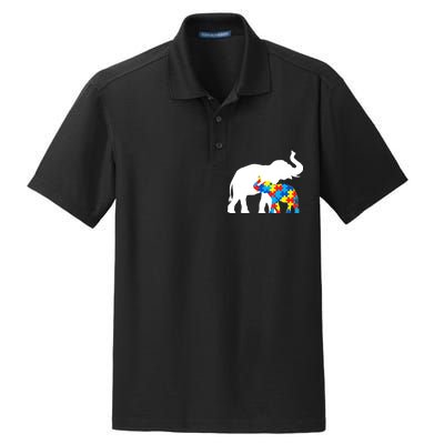 Elephant Puzzle Autism Parents Dry Zone Grid Polo