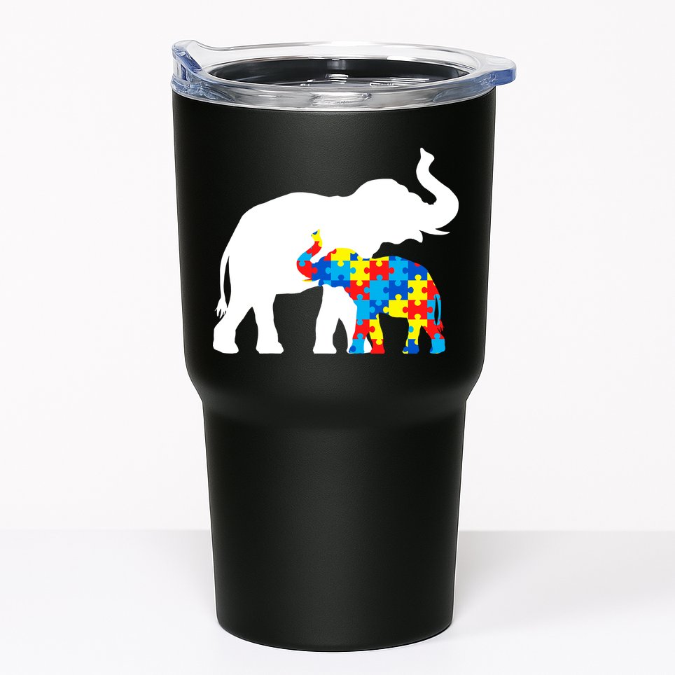 Elephant Puzzle Autism Parents Tumbler