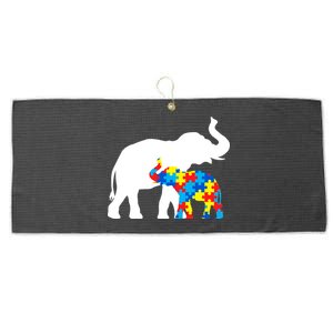 Elephant Puzzle Autism Parents Large Microfiber Waffle Golf Towel