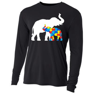 Elephant Puzzle Autism Parents Cooling Performance Long Sleeve Crew