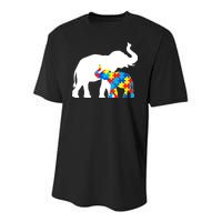 Elephant Puzzle Autism Parents Youth Performance Sprint T-Shirt