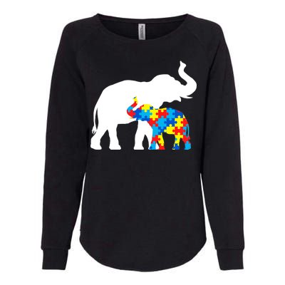 Elephant Puzzle Autism Parents Womens California Wash Sweatshirt