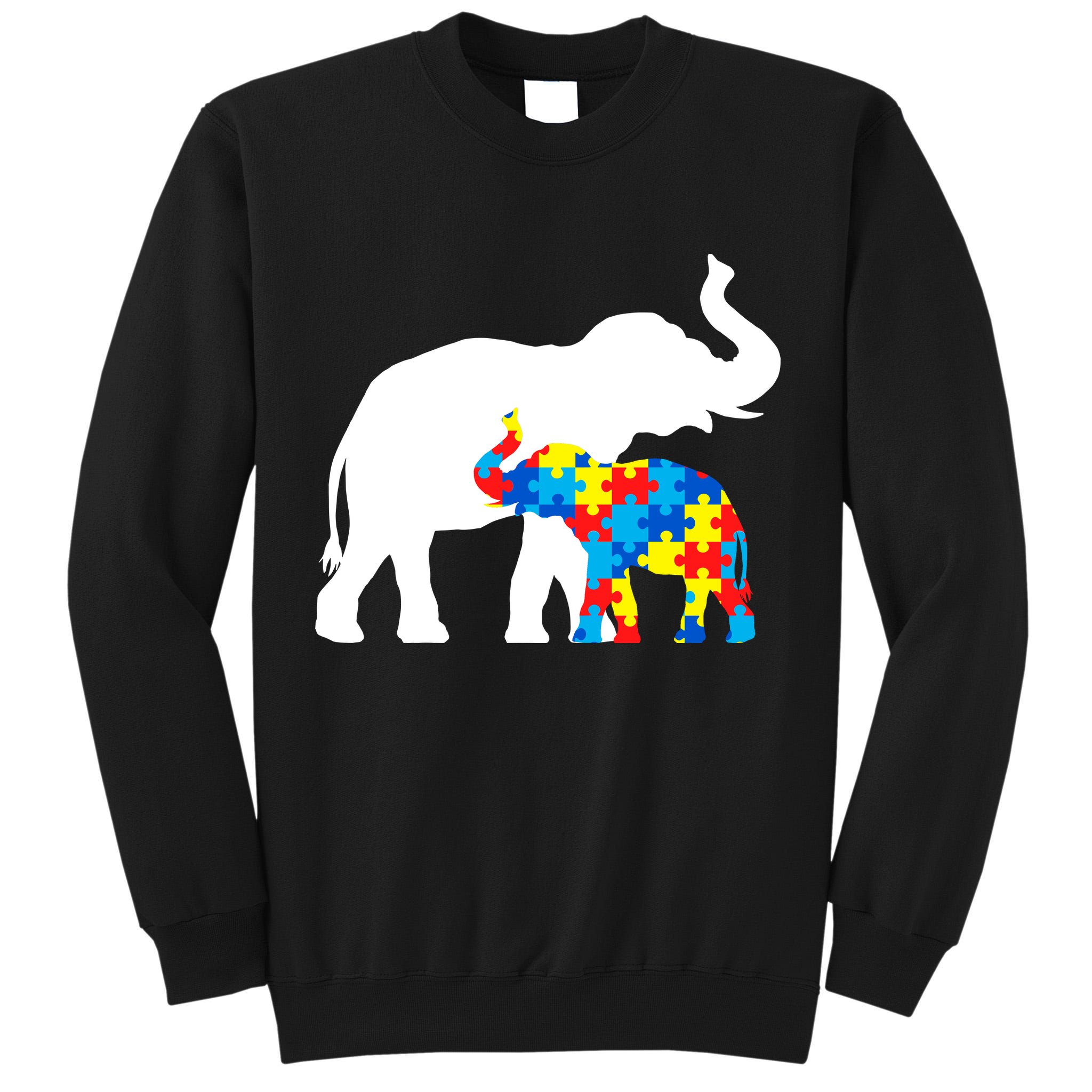 Elephant Puzzle Autism Parents Tall Sweatshirt