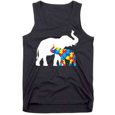 Elephant Puzzle Autism Parents Tank Top