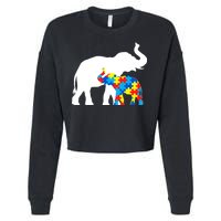 Elephant Puzzle Autism Parents Cropped Pullover Crew