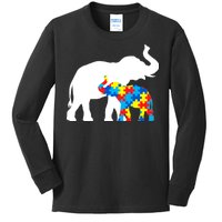 Elephant Puzzle Autism Parents Kids Long Sleeve Shirt