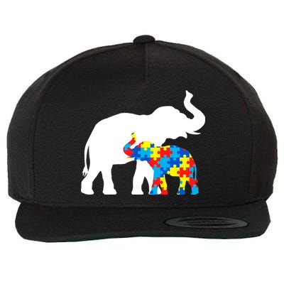 Elephant Puzzle Autism Parents Wool Snapback Cap