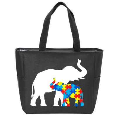 Elephant Puzzle Autism Parents Zip Tote Bag