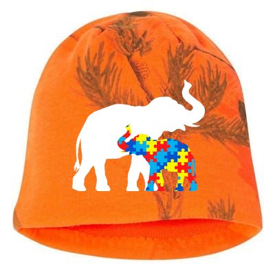 Elephant Puzzle Autism Parents Kati - Camo Knit Beanie